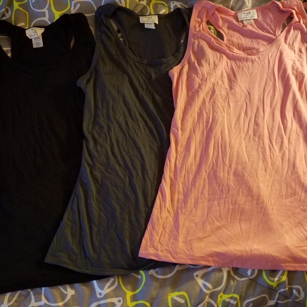 Lot of 3 L & B Life Tank Tops Small